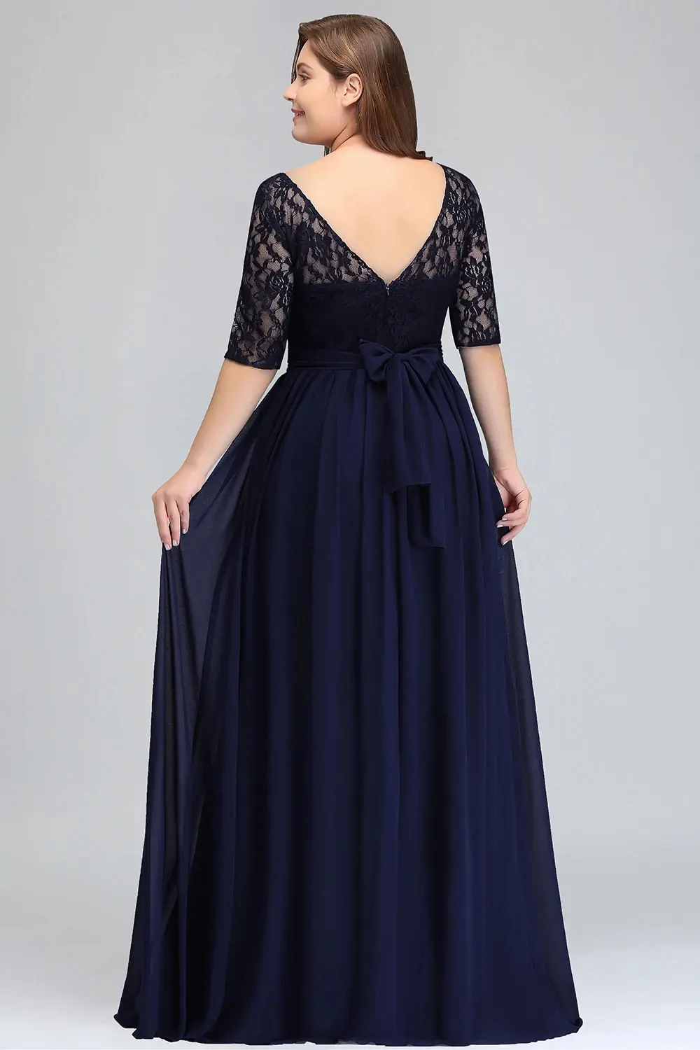 Women Plus Size Lace Chiffon Bridesmaid Dresses Long For Wedding Elegant A Line Evening Party Gown Guest Prom Vestidos De Soiree