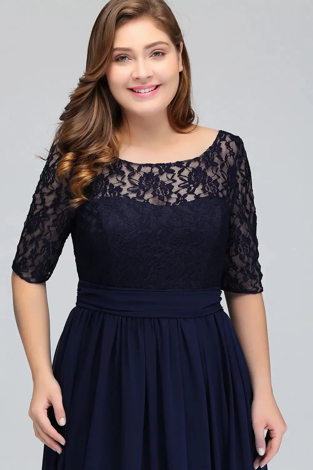 Women Plus Size Lace Chiffon Bridesmaid Dresses Long For Wedding Elegant A Line Evening Party Gown Guest Prom Vestidos De Soiree