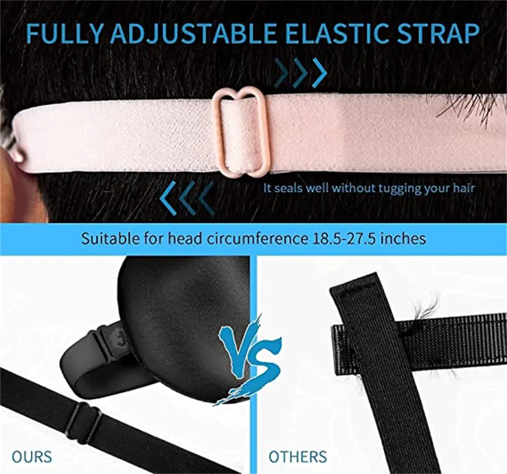 MisShow Sleep Eye Mask 100% Natural Mulberry Silk Sleeping Eyeshade Smooth Soft Eye Cover With Elastic Adjustable Band Blindfold