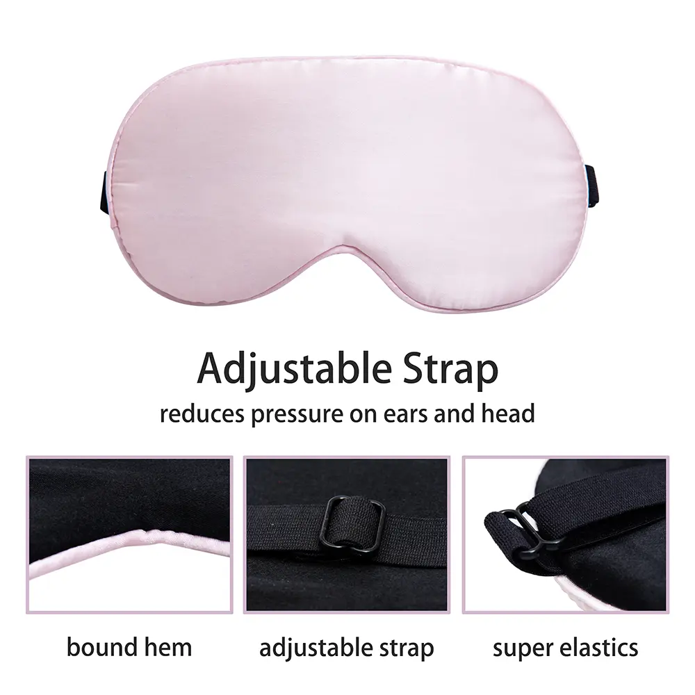 MisShow Sleep Eye Mask 100% Natural Mulberry Silk Sleeping Eyeshade Smooth Soft Eye Cover With Elastic Adjustable Band Blindfold