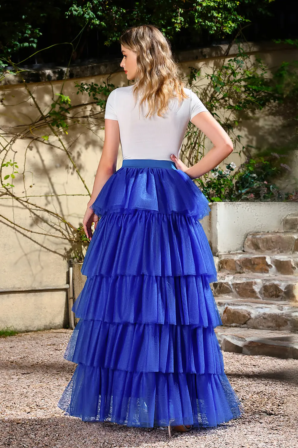Colorful Puffly Tulle Tutu Skirt Layered High-Low Half Body Slips Women's Goth Halloween Carnival Party Petticoat Cake Skirts