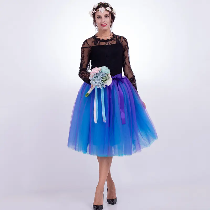 Women Tulle Skirt Petticoat Tutu Skirts Lolita Cosplay Petticoat Bridesmaids Sweet Wedding Party Midi Skirt Mini Skirt Dress