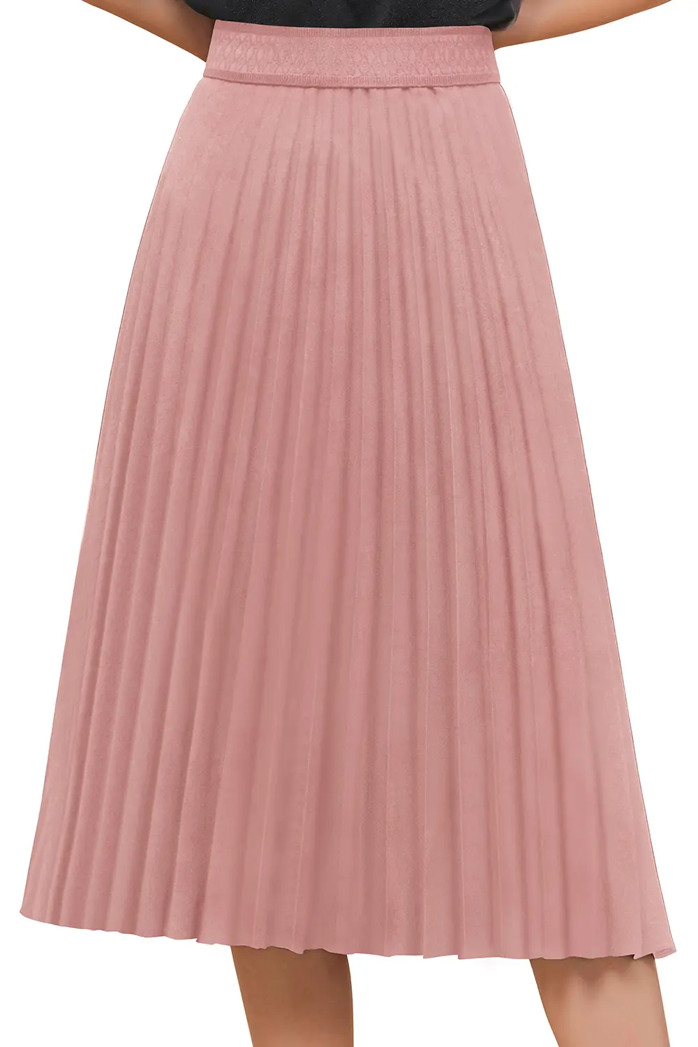 Women Pleated Elastic High Waist Maxi Skirt Sparkly A Line Swing Midi Summer Solid Color Long Ankle Shiny Y2k Trendy Party Club