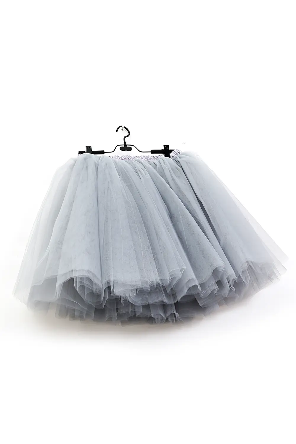 MisShow Multi-Layer Tulle Tutu Skirts Opaque Lining with Satin Sashes Elastic Waist Half Skirt Knee-length Halloween Ball Gowns