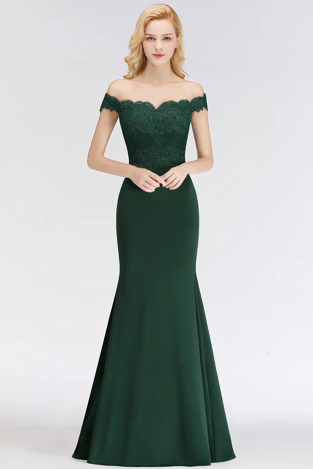 MisShow Sexy Off Shoulder Evening Dresses Women's Elegant Lace Appliques Backless Sheath Mermaid Dress Formal Party Long Gowns