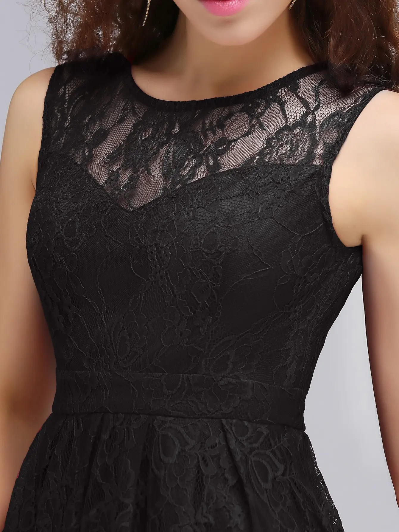 Black Lace High Low Homecoming Dresses Sexy Mini A Line Sleeveless Formal Evening Party Cocktail Prom Gown Bridal Robe De Soirée