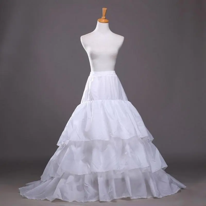 MisShow Mermaid Dress Petticoat White 3 Hoop Adjustable Elastic Waist Floor-Length Fishtail Crinoline Wedding Dresses Underskirt
