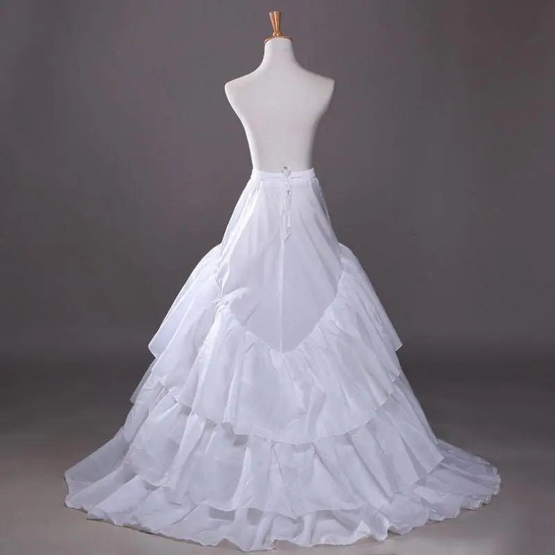 MisShow Mermaid Dress Petticoat White 3 Hoop Adjustable Elastic Waist Floor-Length Fishtail Crinoline Wedding Dresses Underskirt