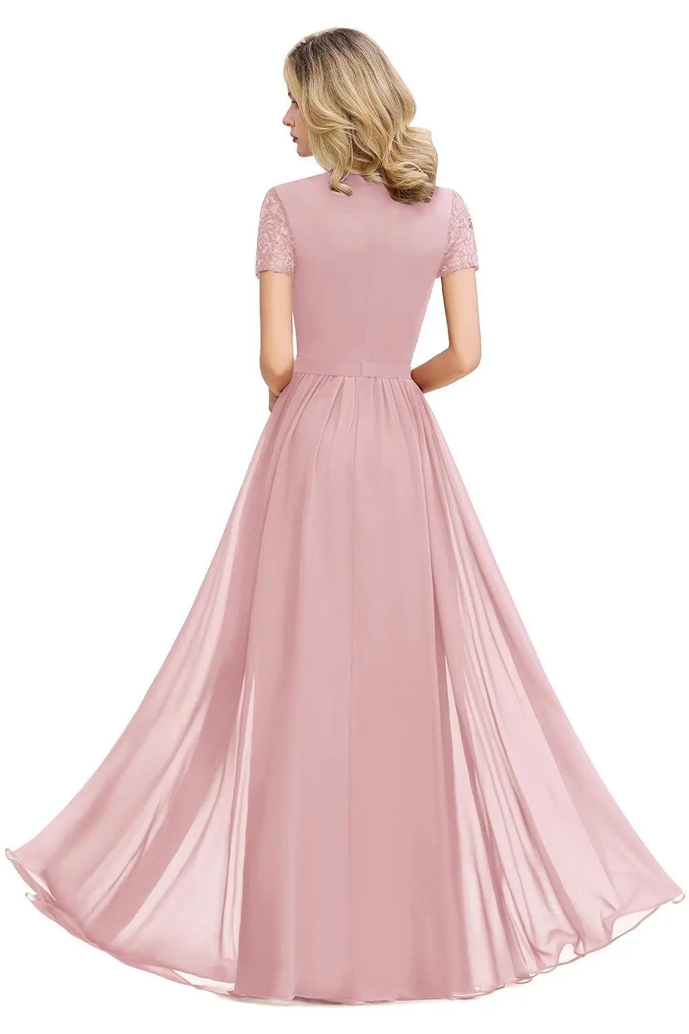 Elegant Lace Chiffon Long Evening Dresses A Line O Neck With Sashes Formal Wedding Evening Party Gowns For Bride Vestido De Gala