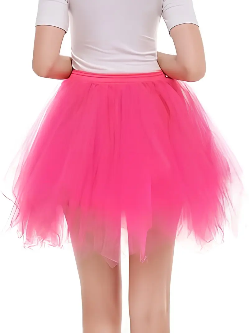 Halloween Mini Tutu Skirts Irregular Layered Tulle Elastic Waist Short Skirt Petticoat Vintage 80s Rockabilly Party Dance Dress