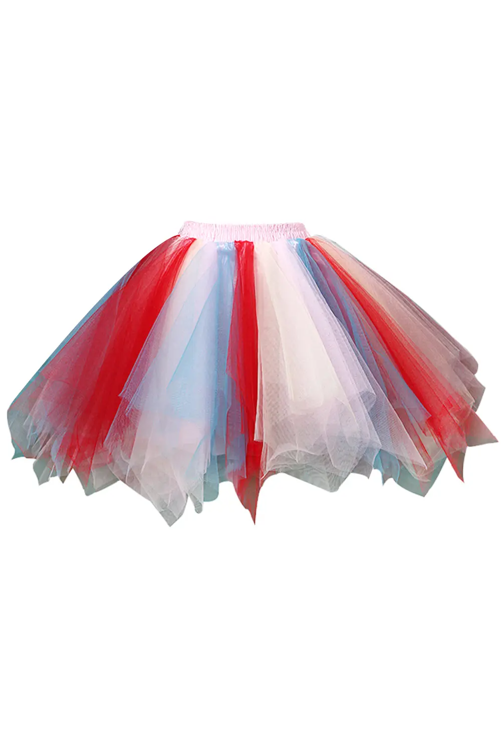 Halloween Mini Tutu Skirts Irregular Layered Tulle Elastic Waist Short Skirt Petticoat Vintage 80s Rockabilly Party Dance Dress