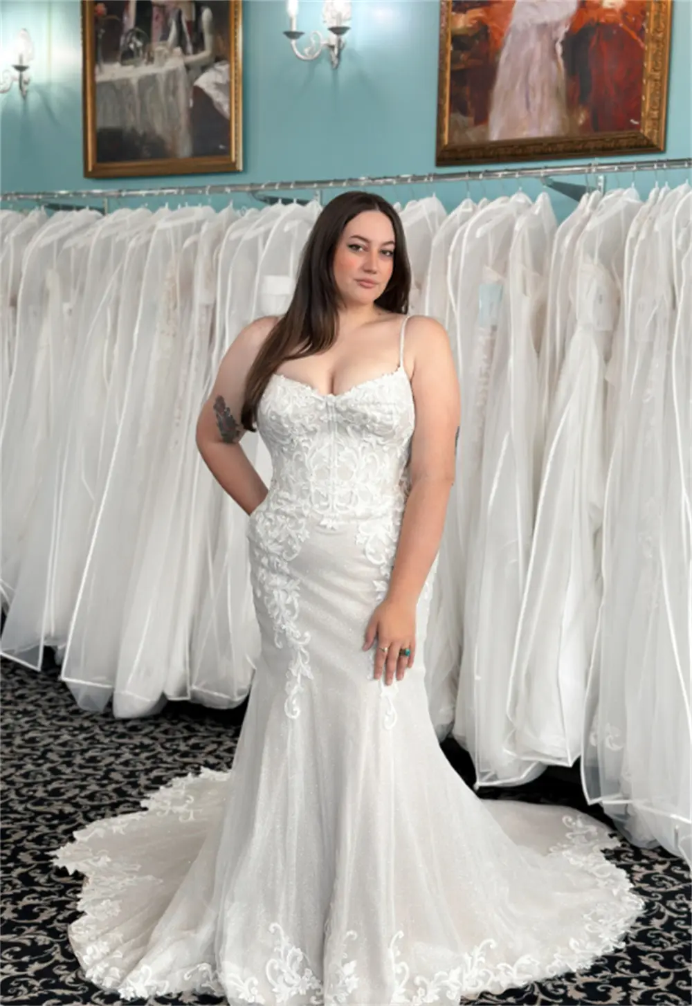 Charming Spaghetti Straps Sweetheart Lace Applique Bridal Grown Mermaid Wedding Dresses Sweep Trian 2025 Verstido De Noival
