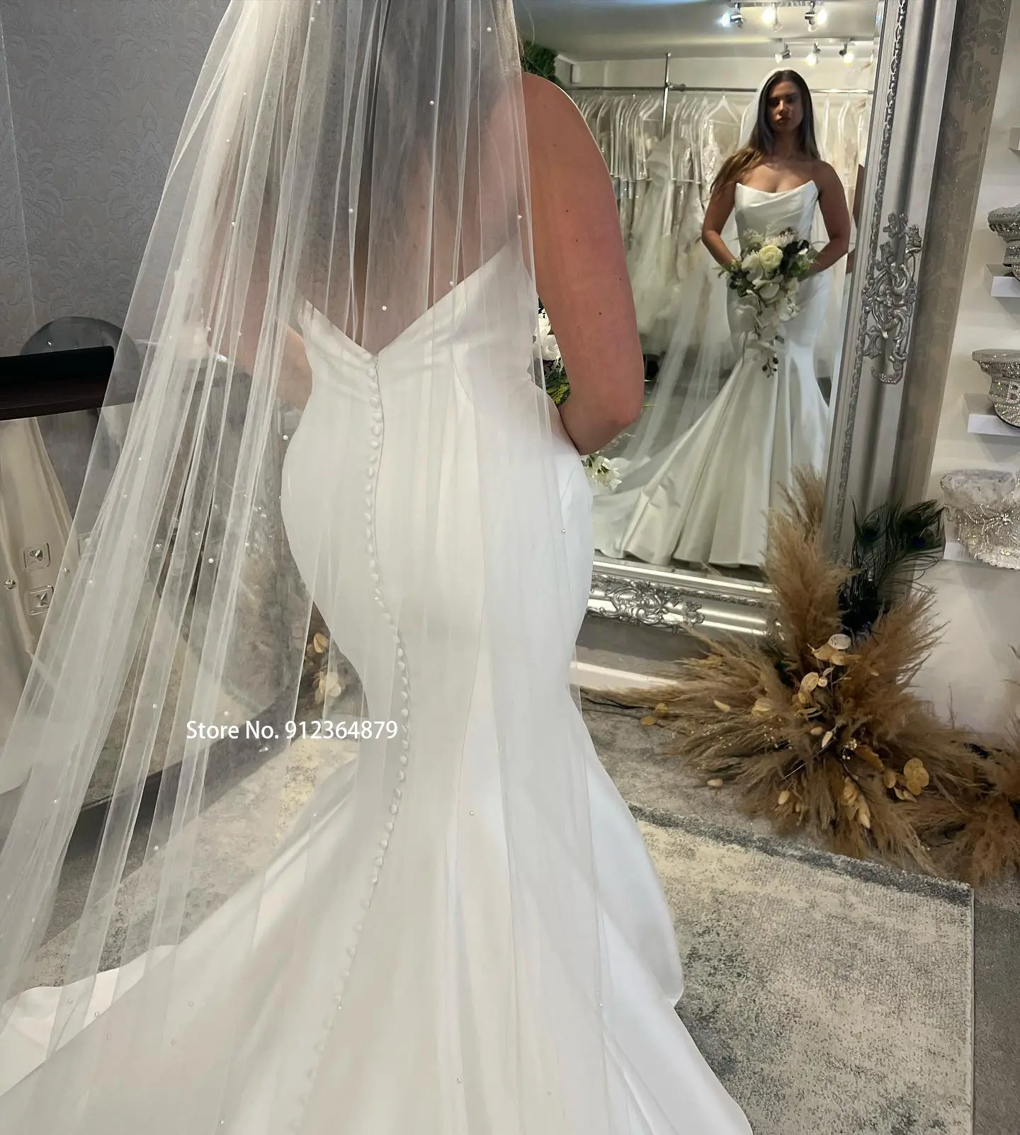 Elegant Two Straps Sweetheart Satin Mermaid Wedding Dresses Simple Princess Bridal Grown For Women