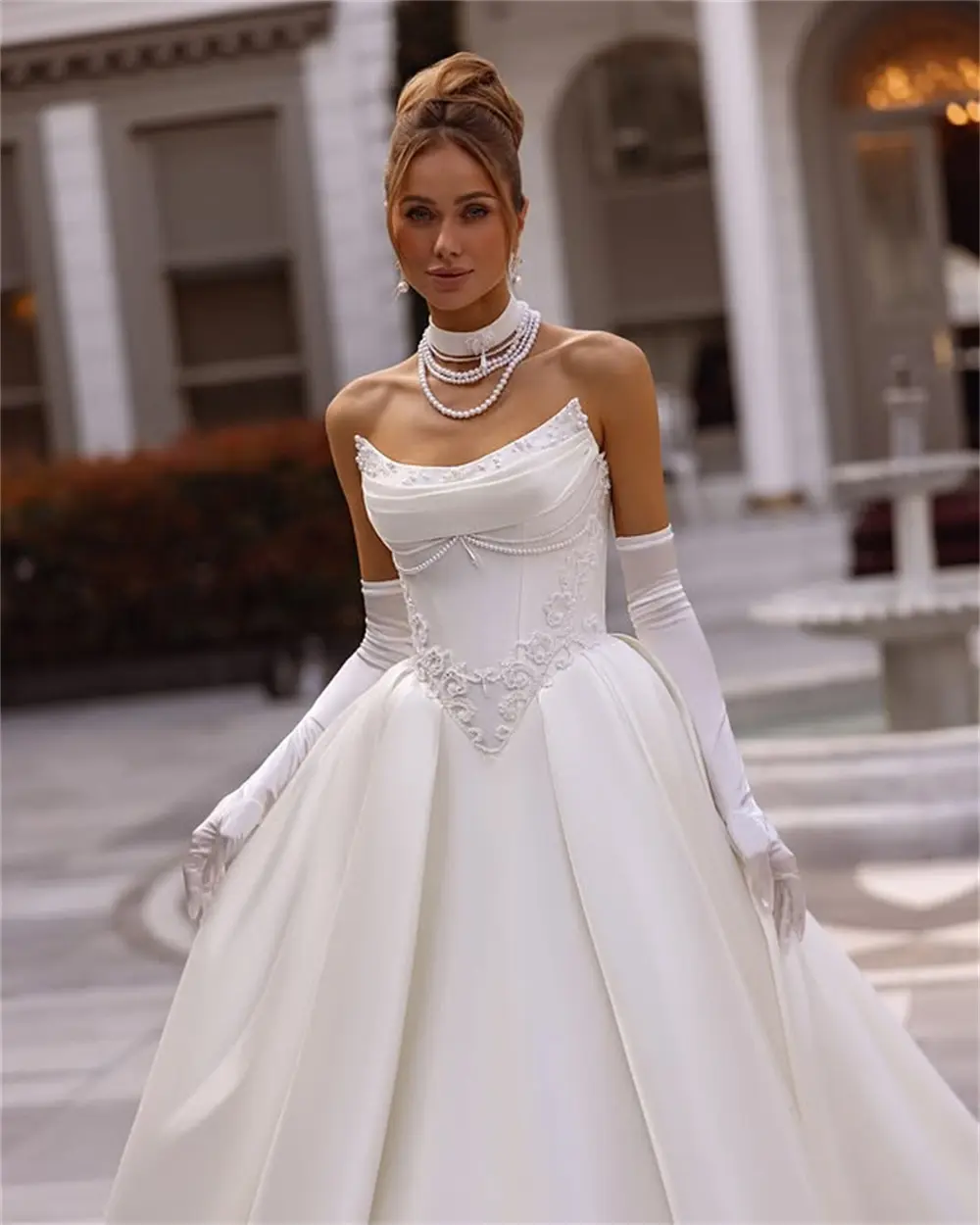 Luxurious Scoop Neckline Pleart Lace Applique Bridal Grown A Line Wedding Dresses Custom Made 2026 Rode De Morrie