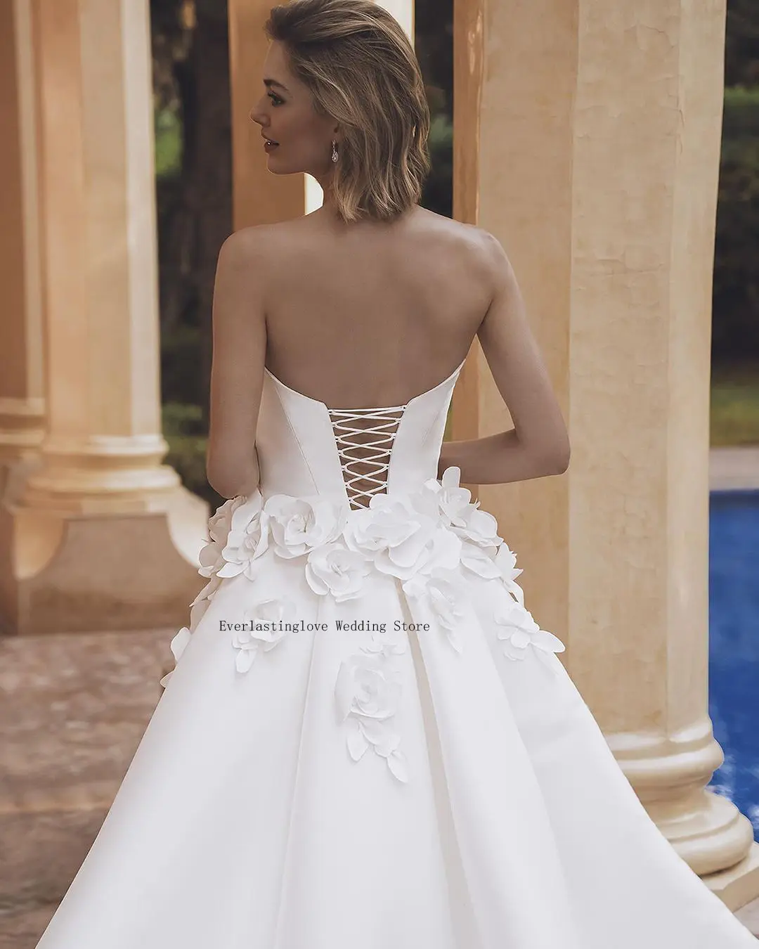 Charming Pleat Strapless Flower Strapless Mermaid Wedding Dresses With Detachable Trian 2 In 1 2025 Vestido De Noival