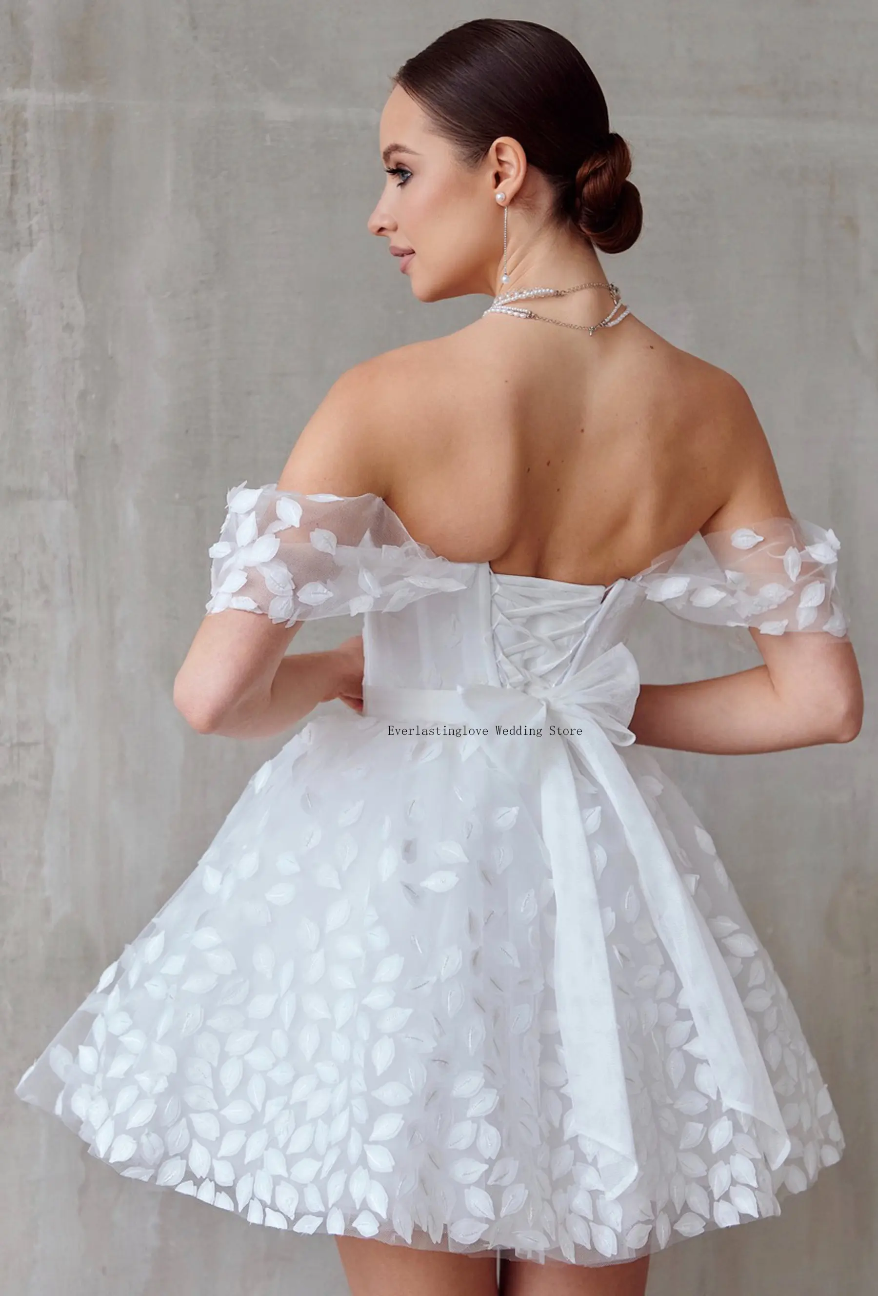 Charming Off The Shoulder Sweethart Short/Miniw Wedding Dresses Custom Made Bridal Grown 2026 Vestido De Noival