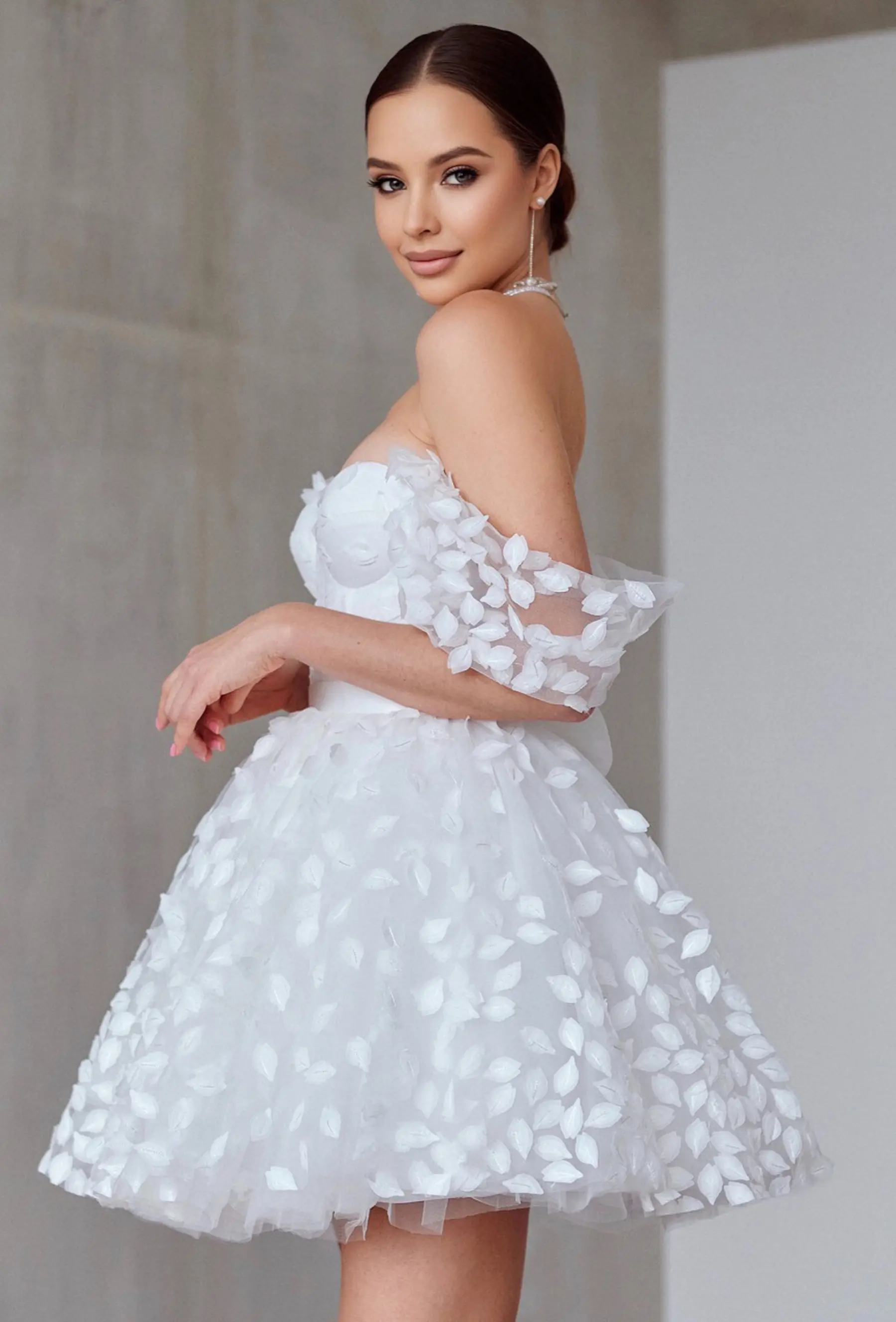 Charming Off The Shoulder Sweethart Short/Miniw Wedding Dresses Custom Made Bridal Grown 2026 Vestido De Noival
