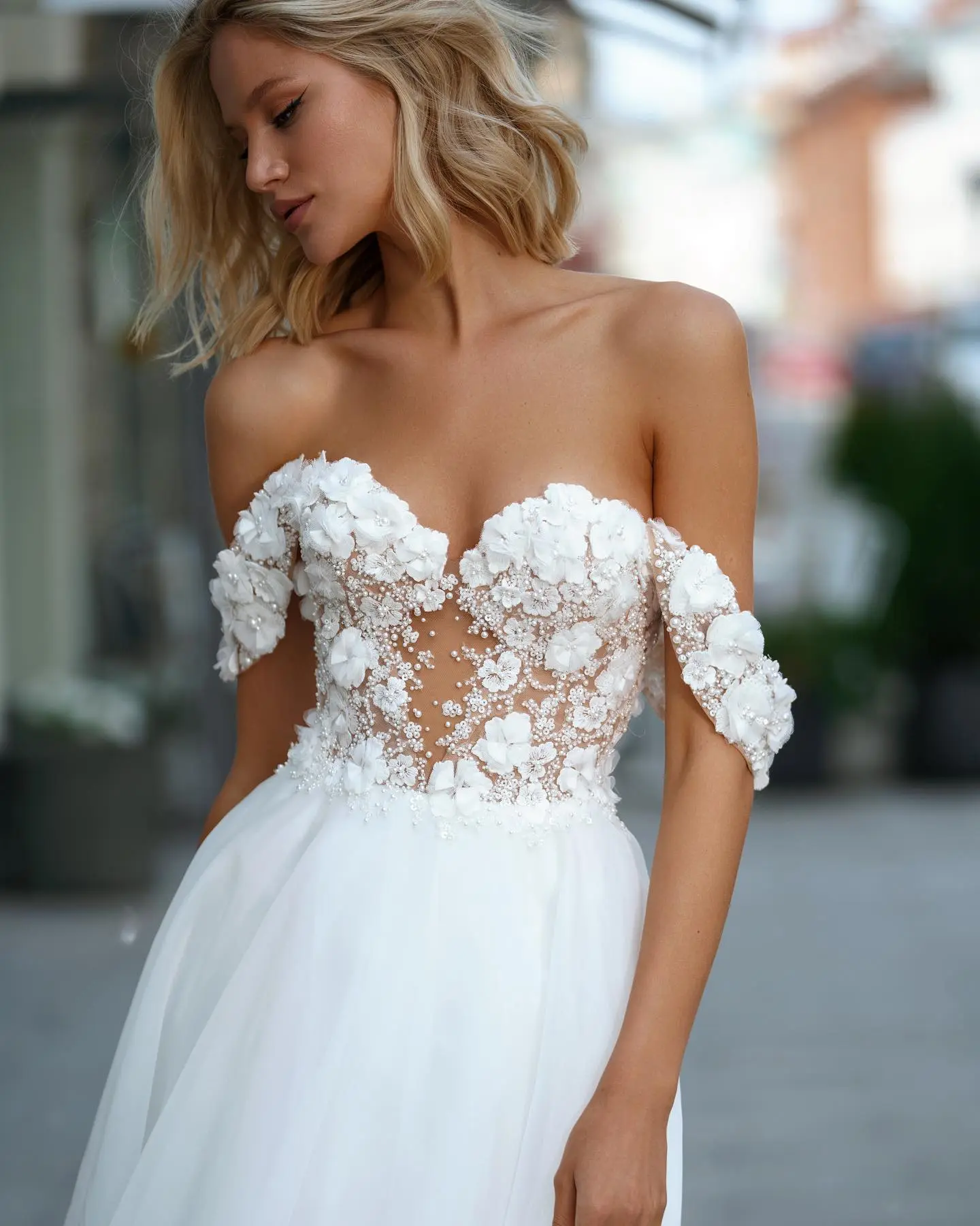 Elegant Off The Shoulder Lace Applique Sweetheat Boho Beach Bridal Grown Wedding Dresses Custom Made 2024 Rode De Morrie