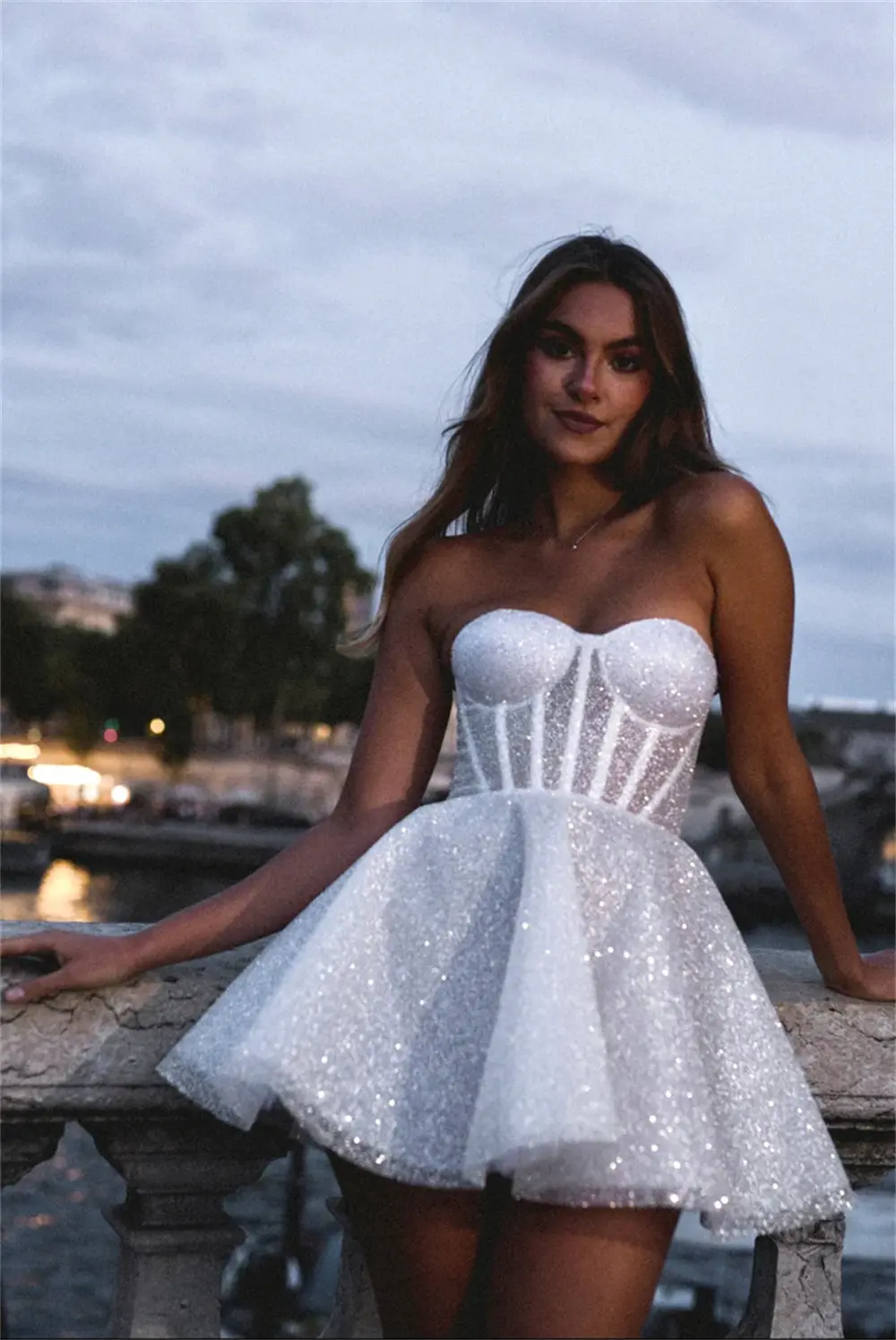 Modern Two Straps Full Lace Flower Short/Mini Wedding Dresses For Women Custom Made Formal Bridal Grown Rode De Morrie