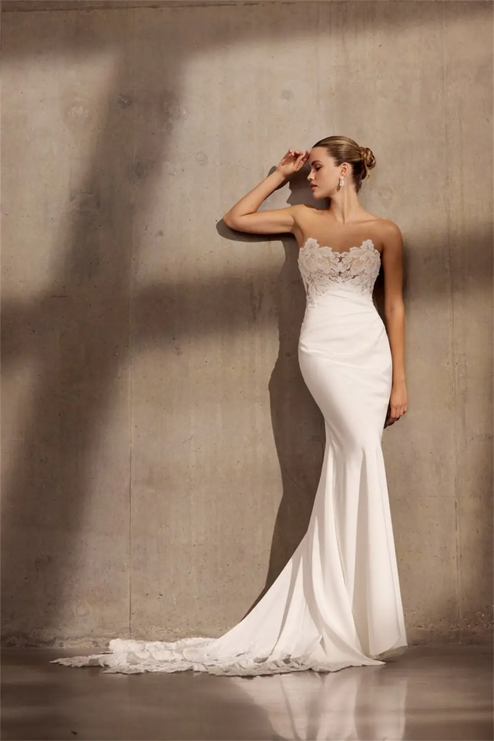 Charming Sweethart 3d Flower Lace Mermaid Wedding Dresses Sweep Train Custom Made 2025 Vestido De Noival