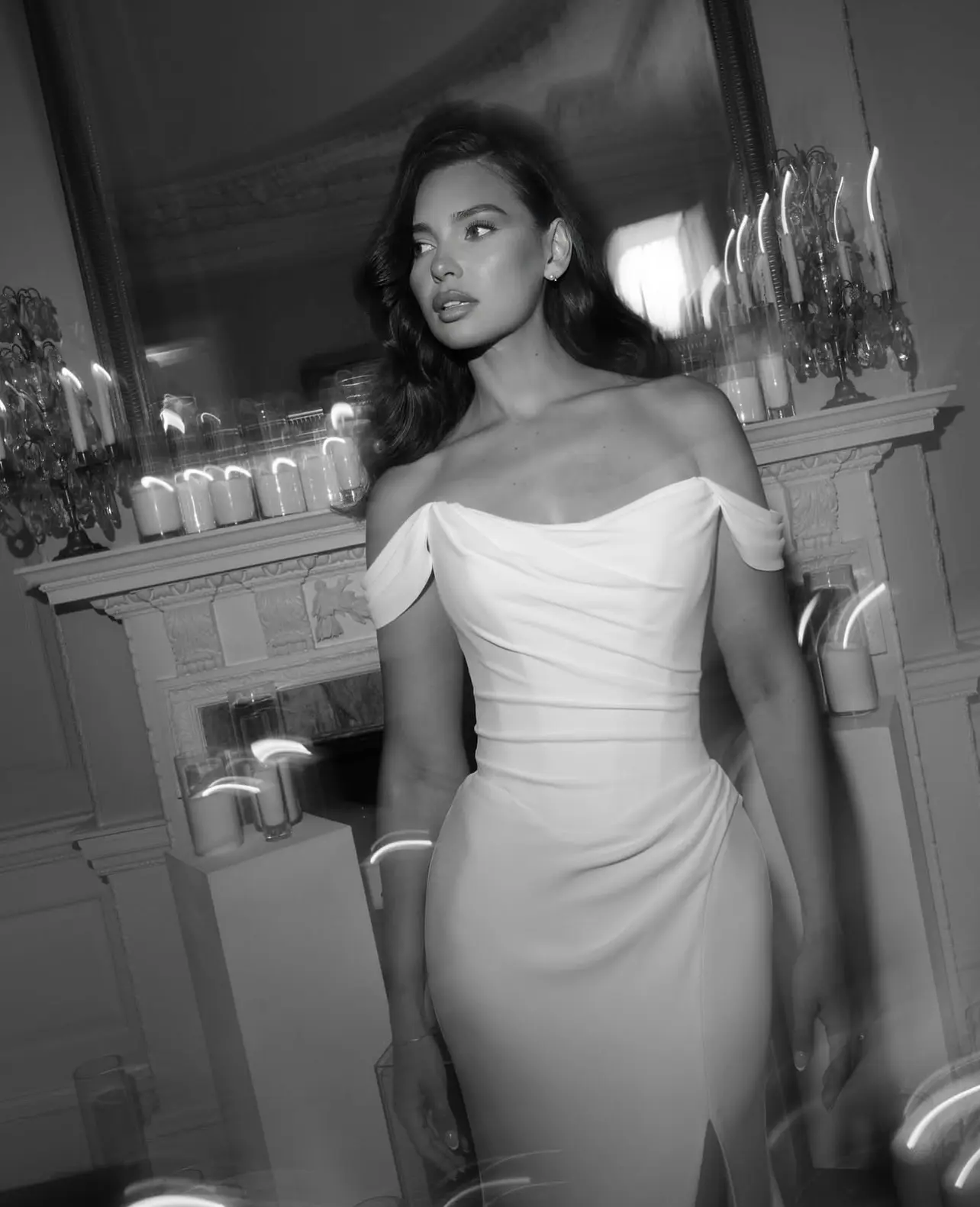 Off The Shoulder Pleat Sweethart Soft Satin Sheath/Mermaid Wedding Dresses Side Slit Custom Made 2026 Vestido De Noival