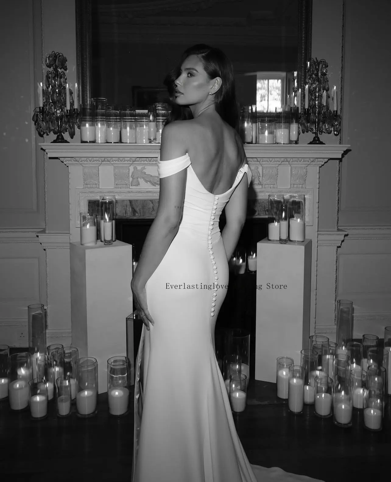 Off The Shoulder Pleat Sweethart Soft Satin Sheath/Mermaid Wedding Dresses Side Slit Custom Made 2026 Vestido De Noival