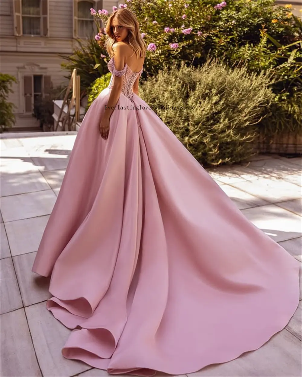 Luxurious Off The Shoulder Sweethart Beaded Pleat Satin A Line Wedding Dresses Side Slit Sweep Train Custom Made 2025 Vestido De