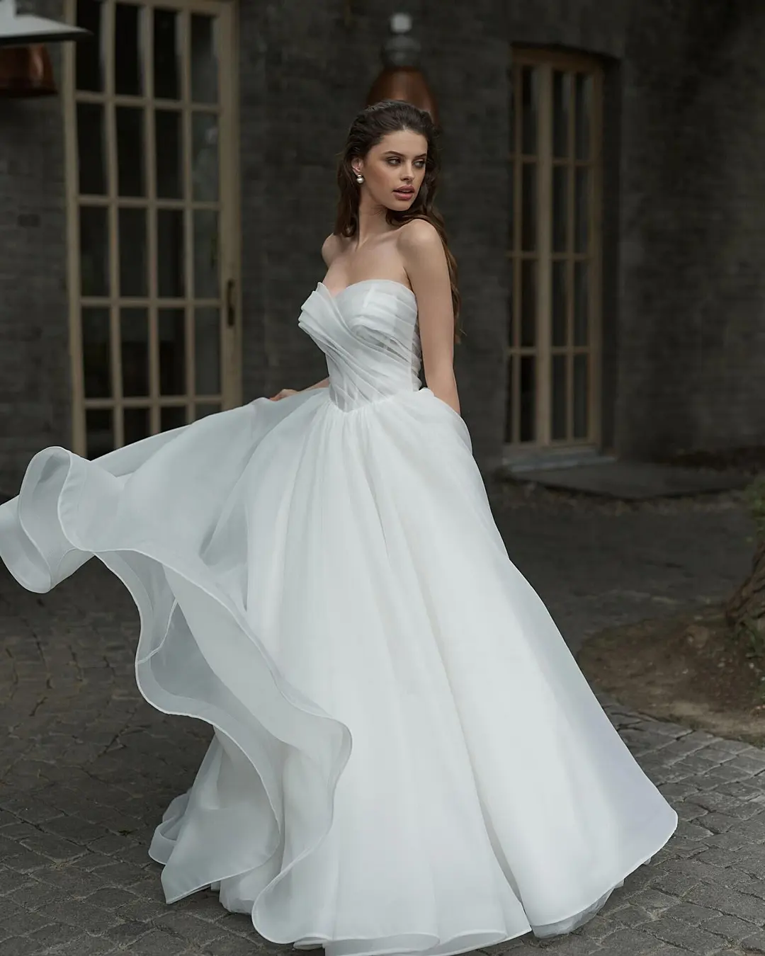 Popular Pleat Organza A Line Wedding Dresses Corset Back Bridal Grown 2026 Vestido De Noival