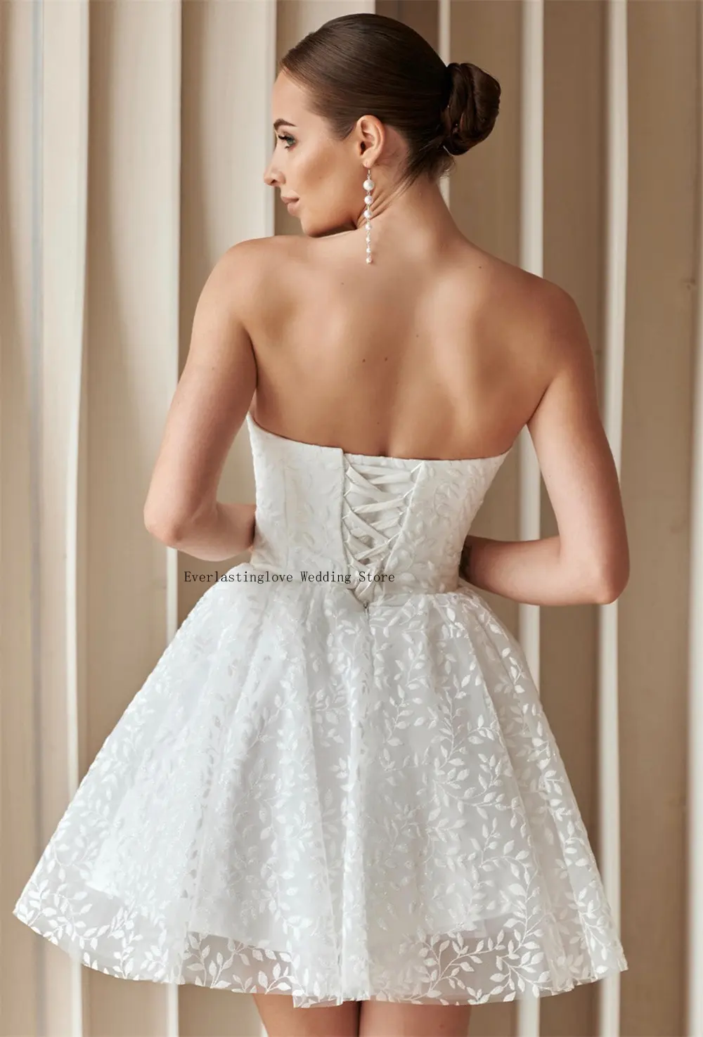 Modern V-ncek Full Lace Short/Mini Wedding Dresses Custom Made 2026 Vestido De Noival