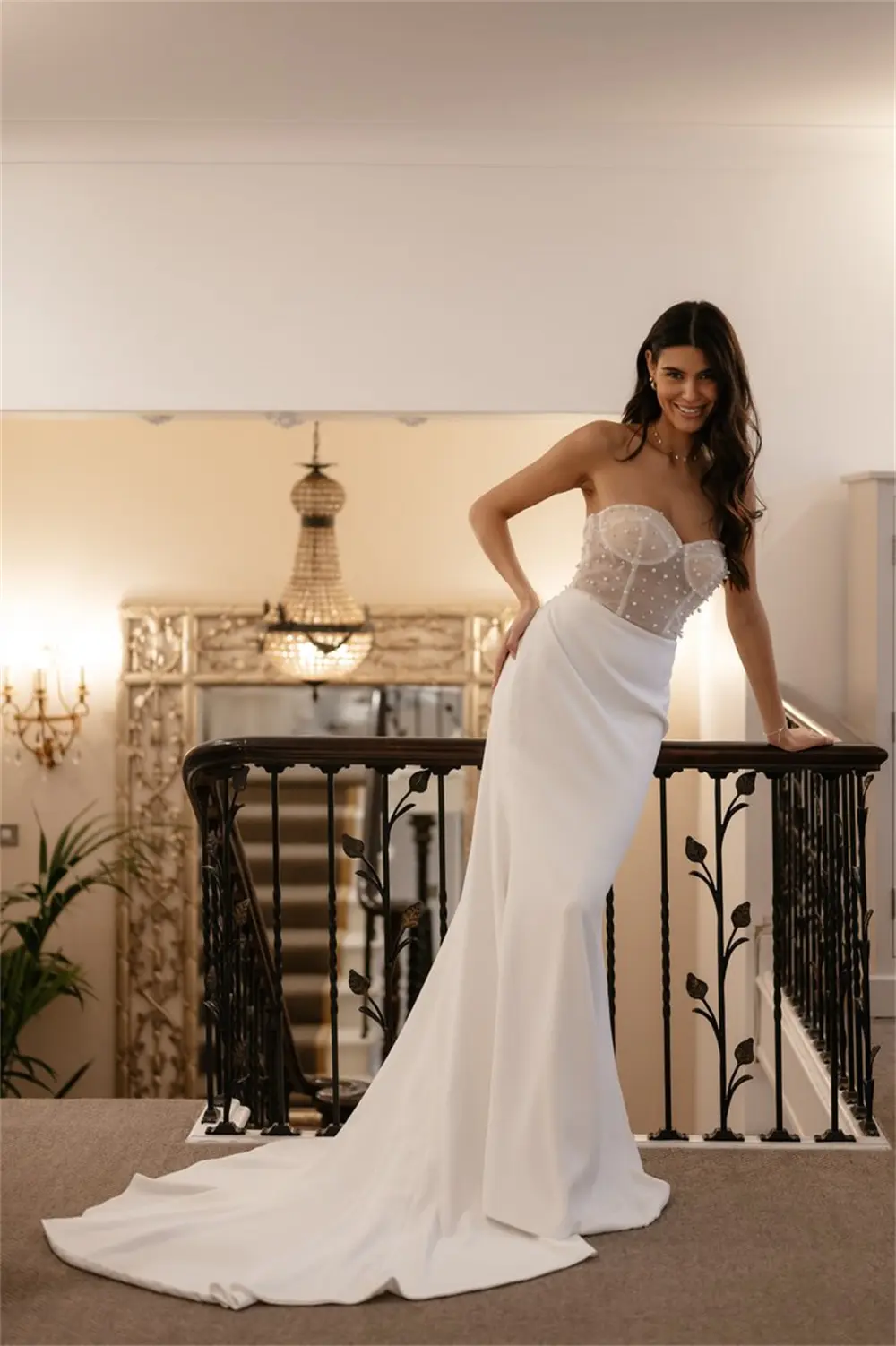 Charming Beaded Sweethart Mermaid Wedding Dresses Sweep Trian Custom Made 2025 Rode De Morrie
