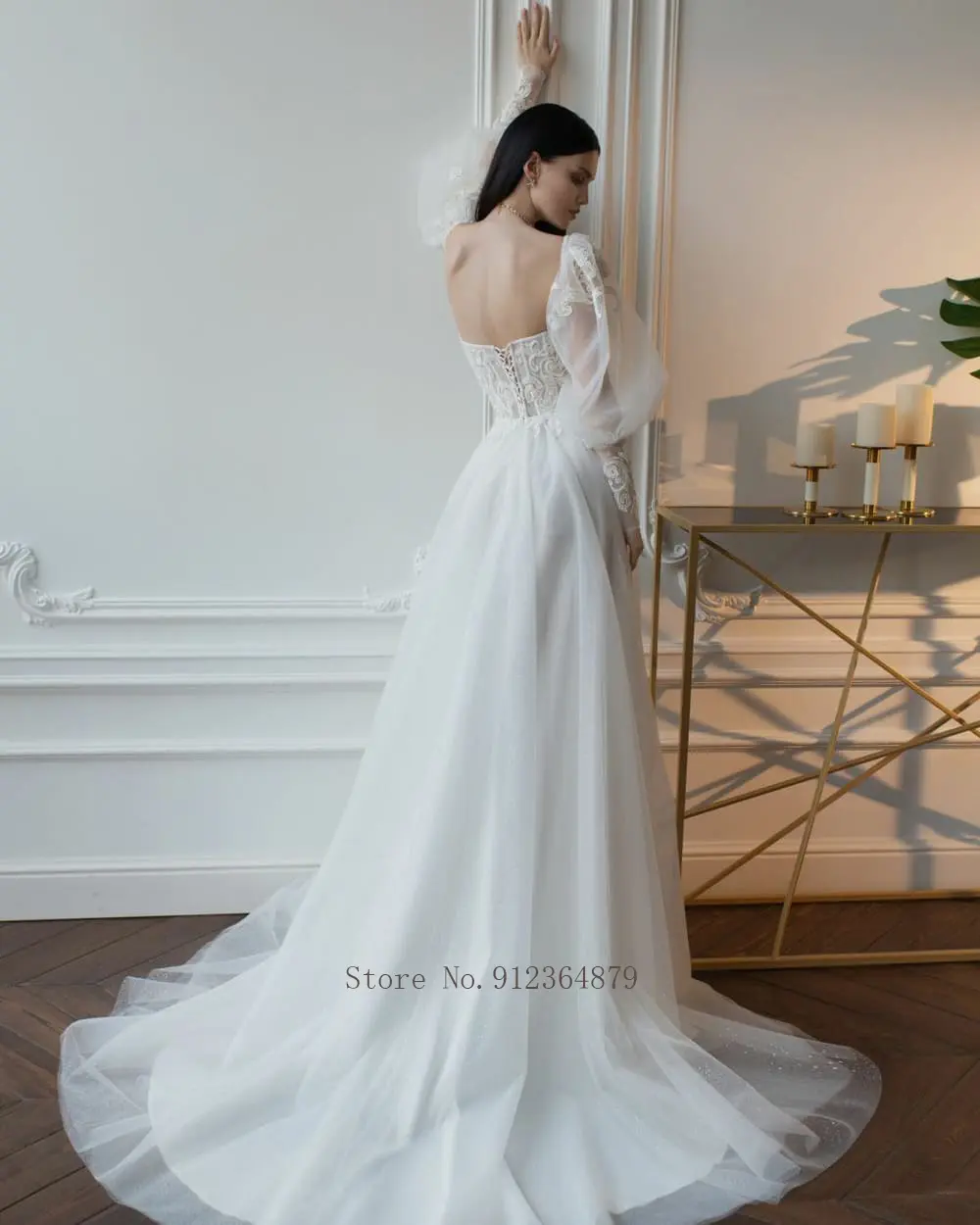 Fairy Boho Wedding Dresses 2025 Puff Sleeve Princess Vintage Bride Dress Lace Wedding Gowns Corset Back Strapless Robe De Mariee