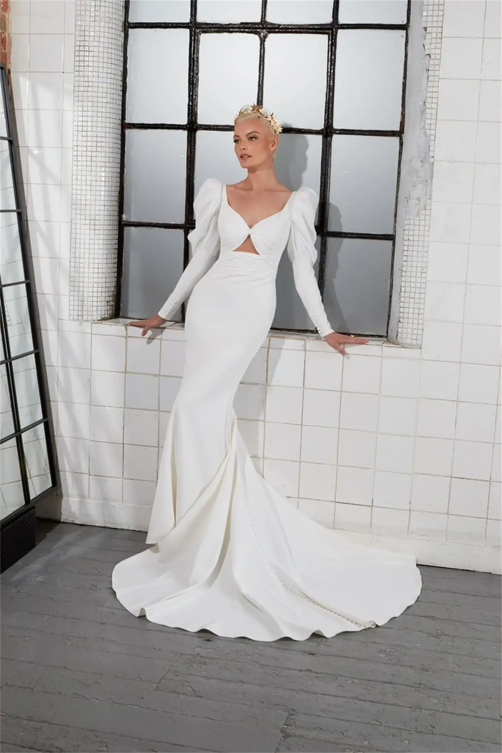 Sexy Long Sleeves Sweetheart Mermaid Wedding Dresses Criss Back Sweep Train Custom Made 2025 Vestido De Noival