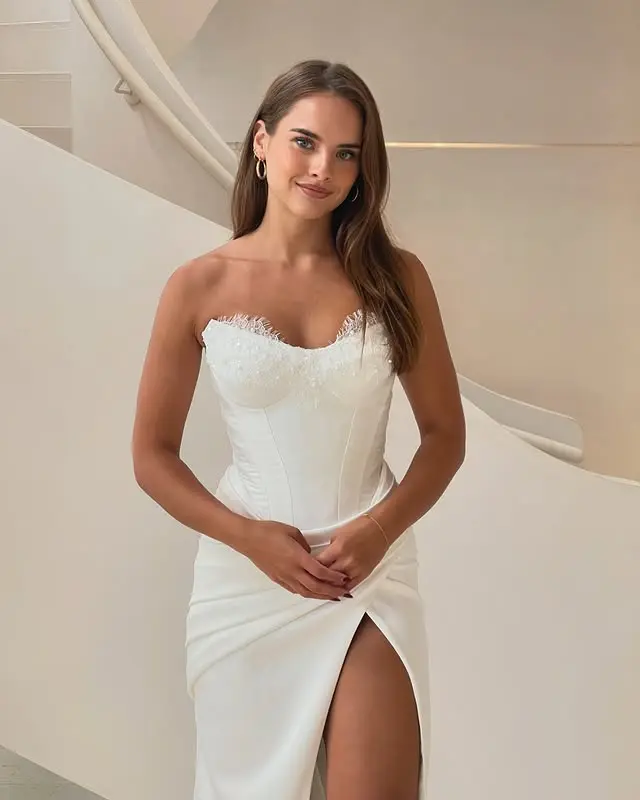 Sexy V-neck Pleat Lace Shetah/Mermaid Wedding Dresses Side Slit Custom Made 2025 Vestido De Noival