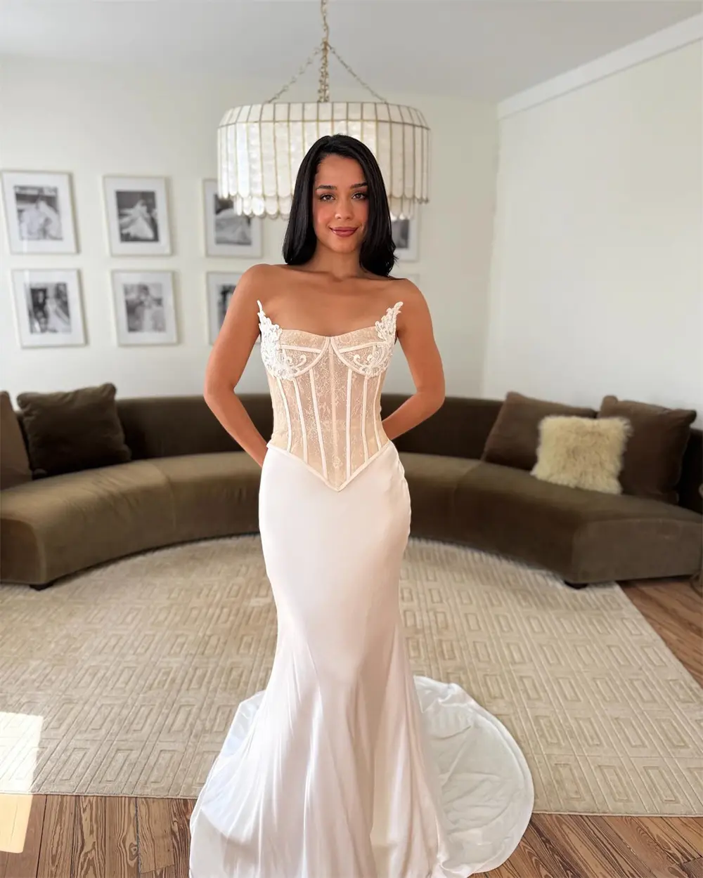 Charming Scoop Neckline Sweethart Lace Applique Mermaid Wedding Dresses Custom Made 2025 Rode De Morrie