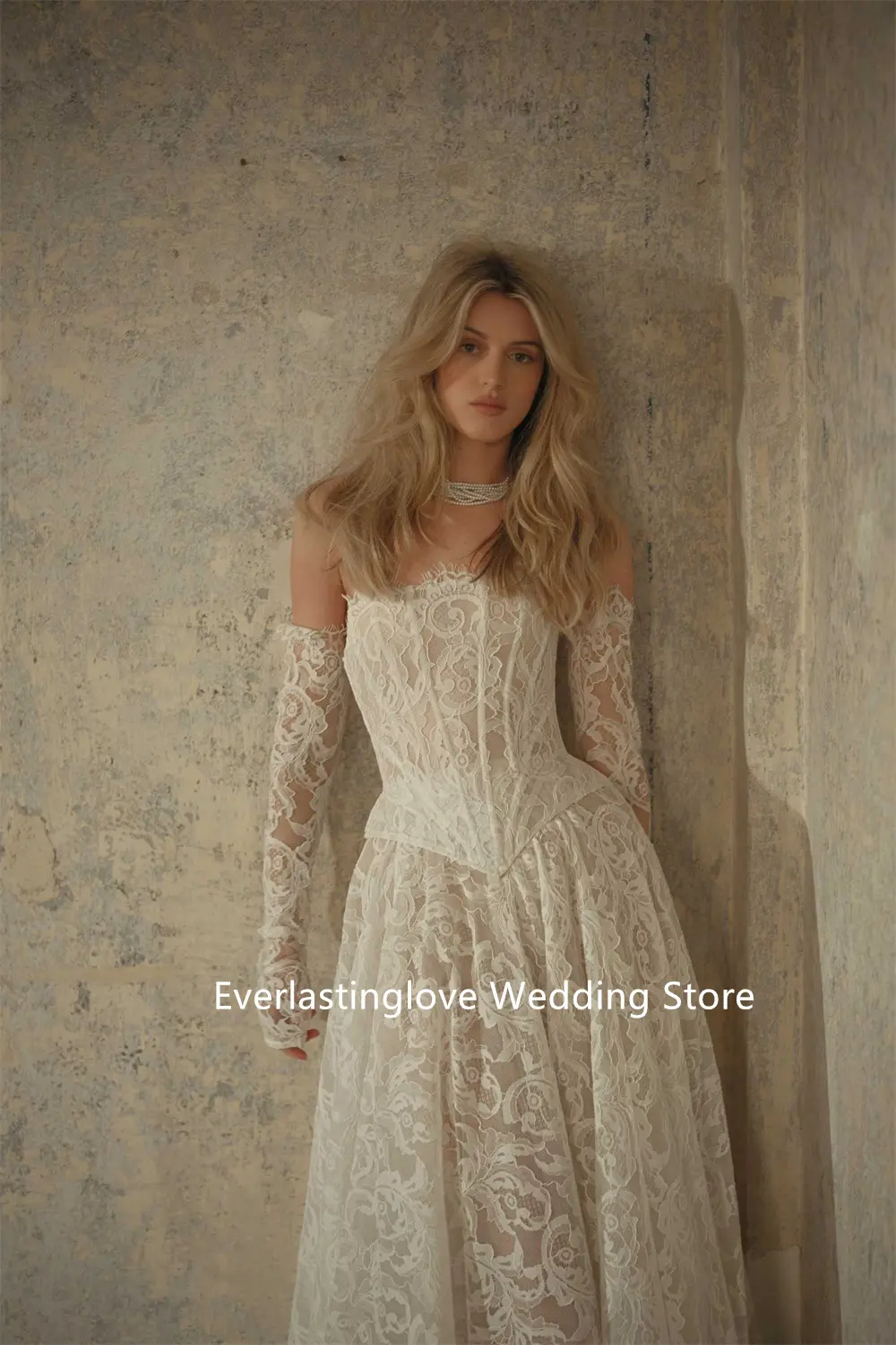 Popular Scoop Neck Full Lace Bridal Grown A Line Wedding Dresses Detachable Long Sleeves Custom Made 2026 Vestido De Noival