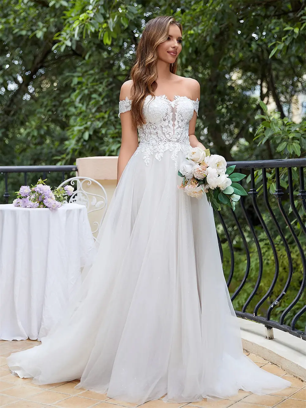 New Off The Shoulder Sweetheart Lace Applique A Line Wedding Dresses Bridal Grown 2025 Vestido De Noival