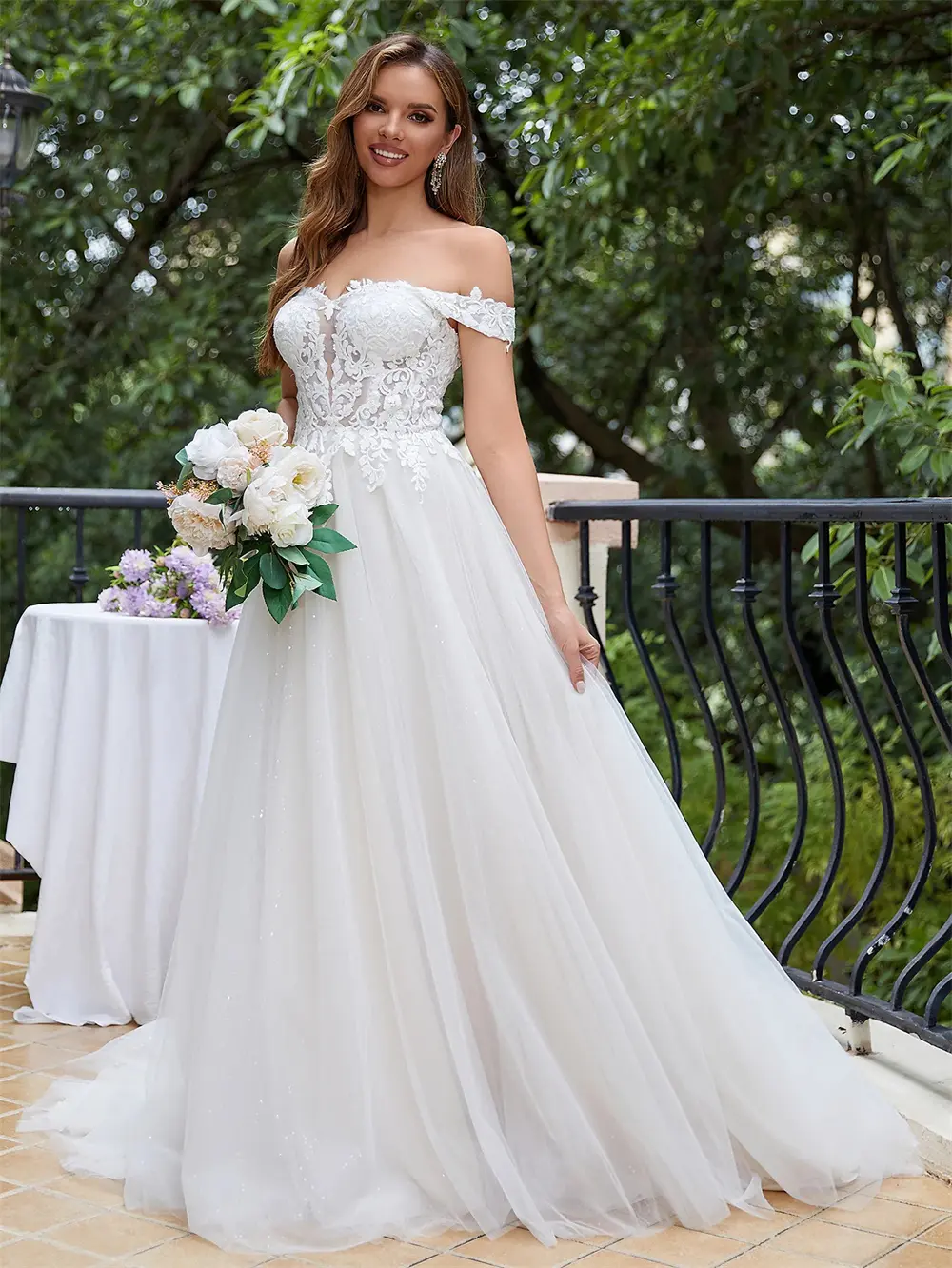 New Off The Shoulder Sweetheart Lace Applique A Line Wedding Dresses Bridal Grown 2025 Vestido De Noival