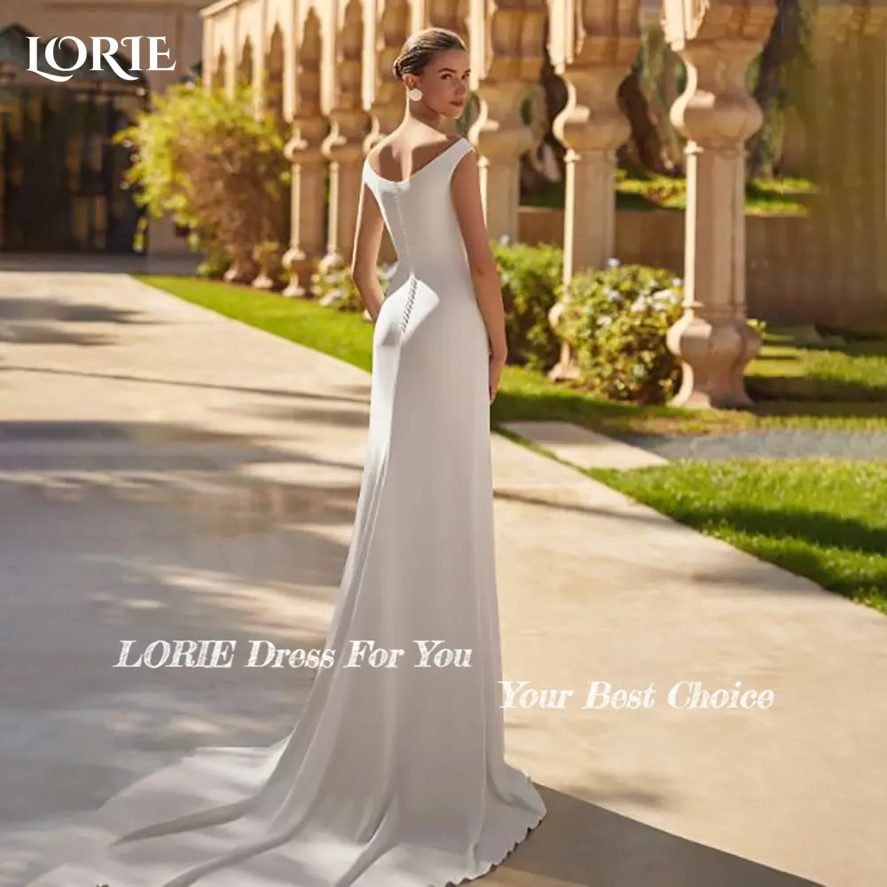 LORIE Off Shoulder Wedding Dress Elegant Bobycon Mermaid Bride Gowns Customized Detachable Train Bride Dress vestidos de novia