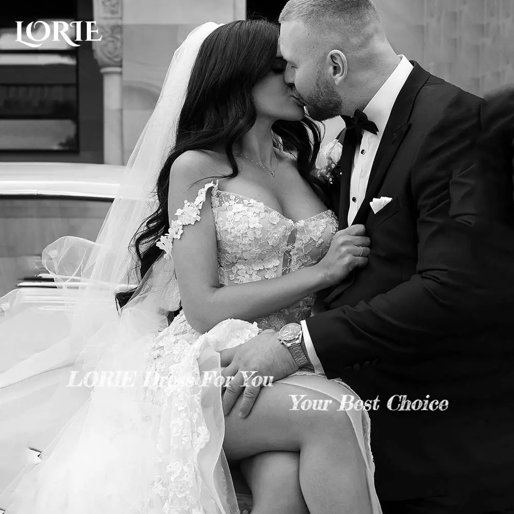 LORIE Mermaid Wedding Dress Sweetheart Lace Appliques Flowers Bride Gown Elegant Beach Boho Bride Dress Sexy vestidos de novia