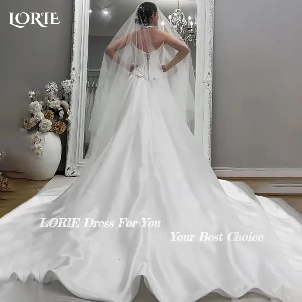 LORIE Lace Wedding Dress Sweetheart Split A-line Bride Gown Long Sleeve Customized Appiques Corset Bride Dress vestidos de novia