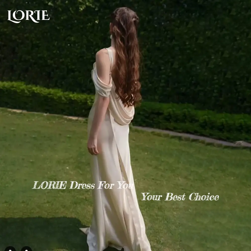 LORIE Shiny Satin Wedding Dress Strapless Backless Mermaid Bride Gowns Customized Bride Dress Sweetheart Bride vestidos de novia