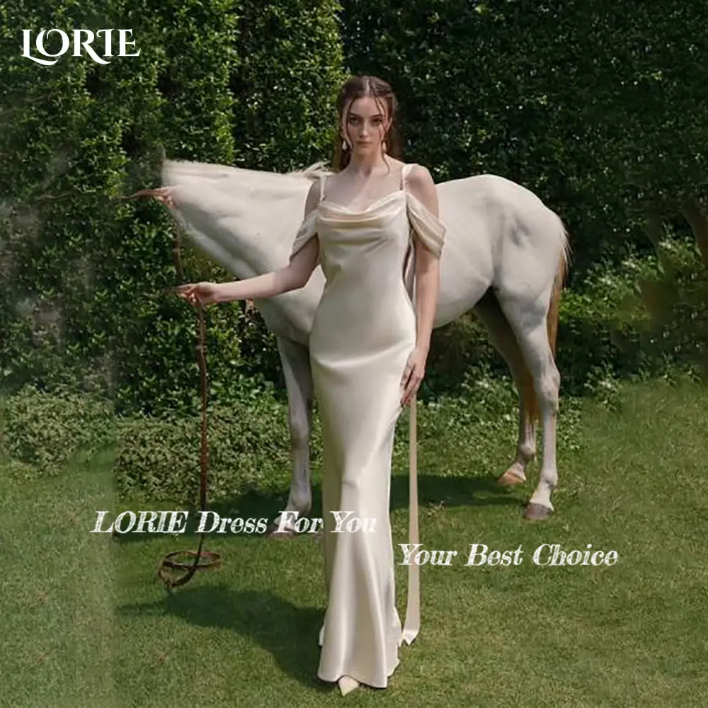 LORIE Shiny Satin Wedding Dress Strapless Backless Mermaid Bride Gowns Customized Bride Dress Sweetheart Bride vestidos de novia