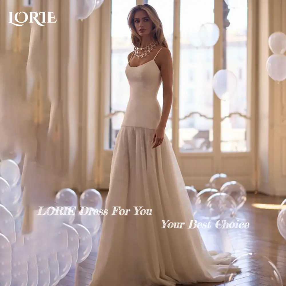 LORIE Spagetti Straps Wedding Dress Elegant Bobycon Illusion Mermaid A-LINE Bride Gown Customized Bride Dress vestidos de novia