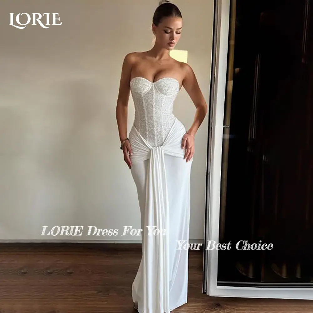 LORIE Elegant Lace Mermaid Ball Gown Wedding Dresses for Women Open Back Sleeveless Bridal Gowns Customized Plus Size Bride Gown