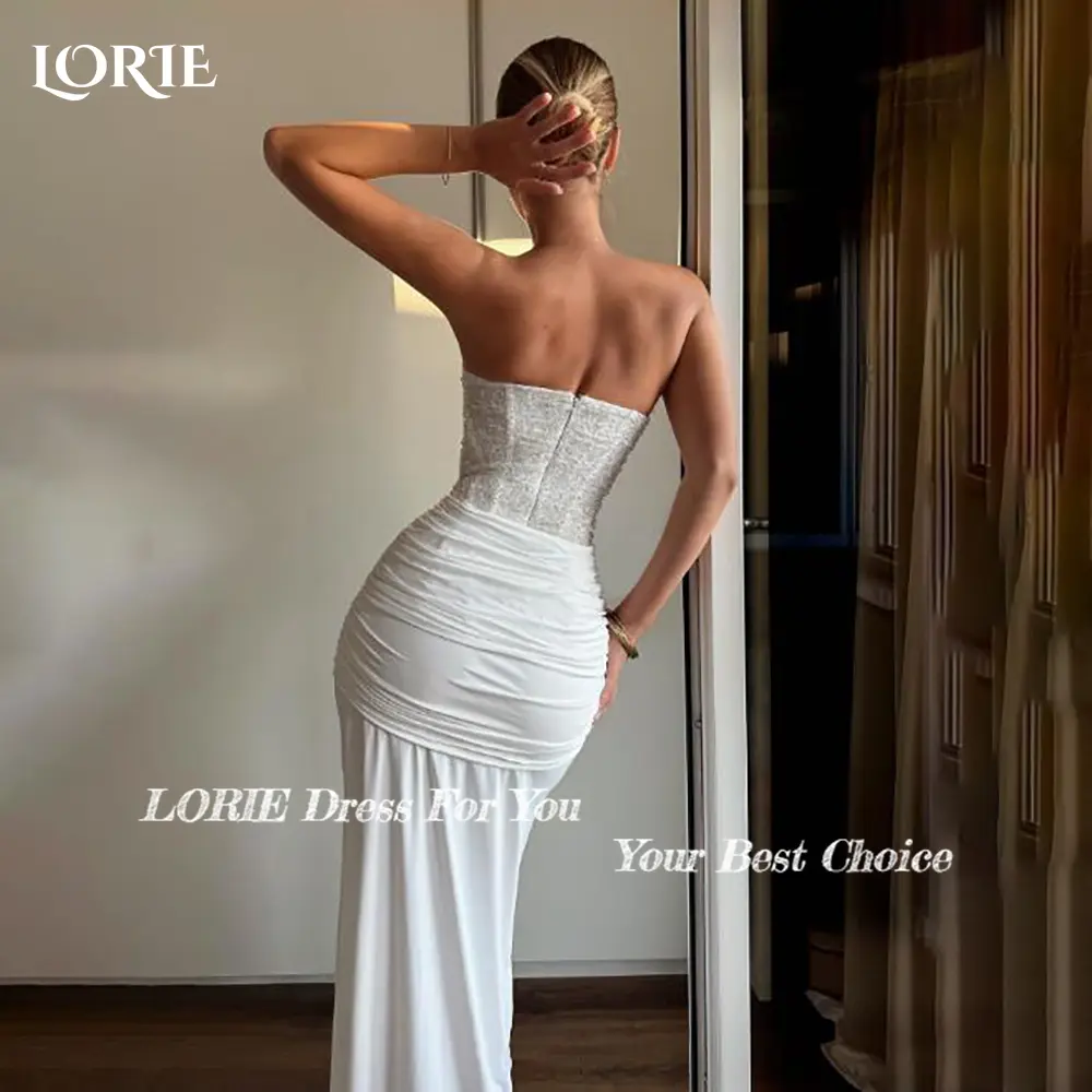 LORIE Elegant Lace Mermaid Ball Gown Wedding Dresses for Women Open Back Sleeveless Bridal Gowns Customized Plus Size Bride Gown