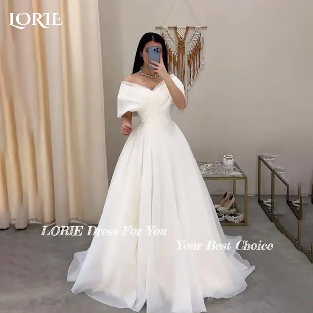 LORIE Elegant Lace Ball Gown Wedding Dresses for Women Soft Tulle Open Back Sleeveless Bridal Gowns Customized Plus Size Bride