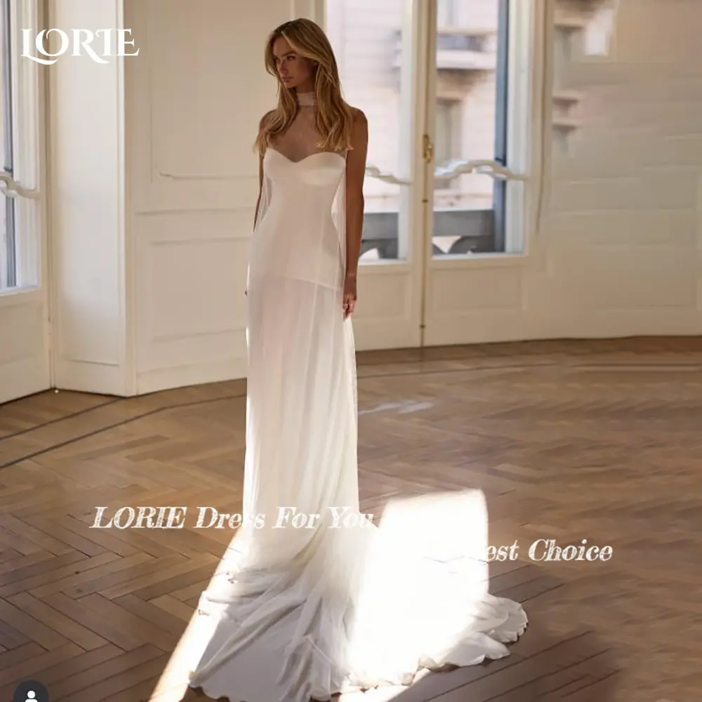 LORIE Lace Wedding Dress Sweetheart Corset A-line Bride Gown Strapless Customized Appiques Corset Bride Dress vestidos de novia