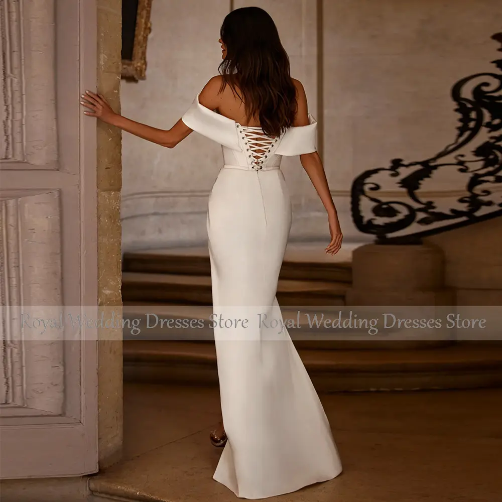 Elegant Wedding Dress Mermaid Detachable Off the Shoulder Simple Wedding Gowns for Women 2023 High Slit Trumpet Bridal Dresses