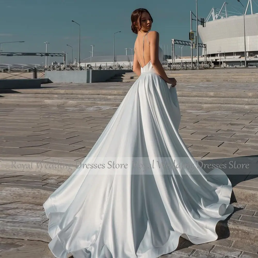 Elegant White Gown Satin Pleat Ruched Bespoke Occasion Gown A-line Spaghetti strap Long Dresses Elegant Party Dresses Woman
