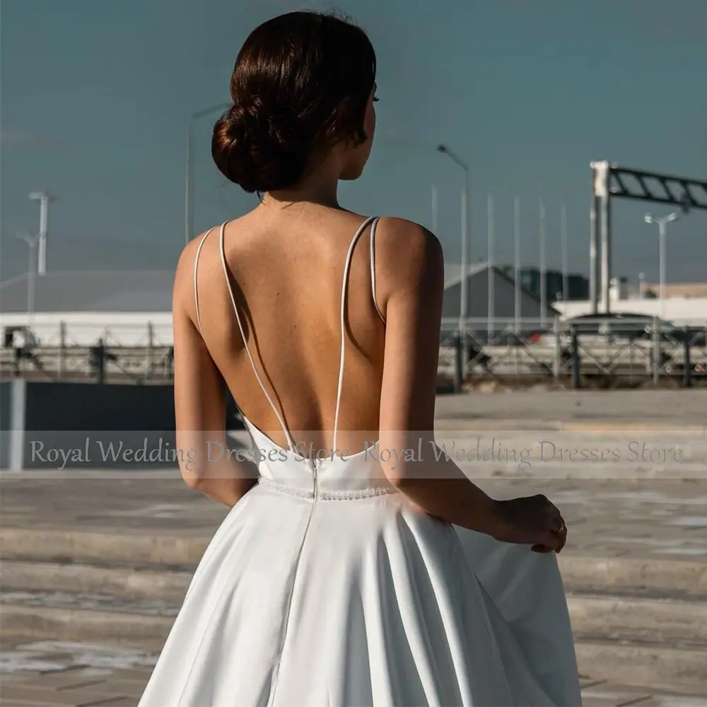 Elegant White Gown Satin Pleat Ruched Bespoke Occasion Gown A-line Spaghetti strap Long Dresses Elegant Party Dresses Woman
